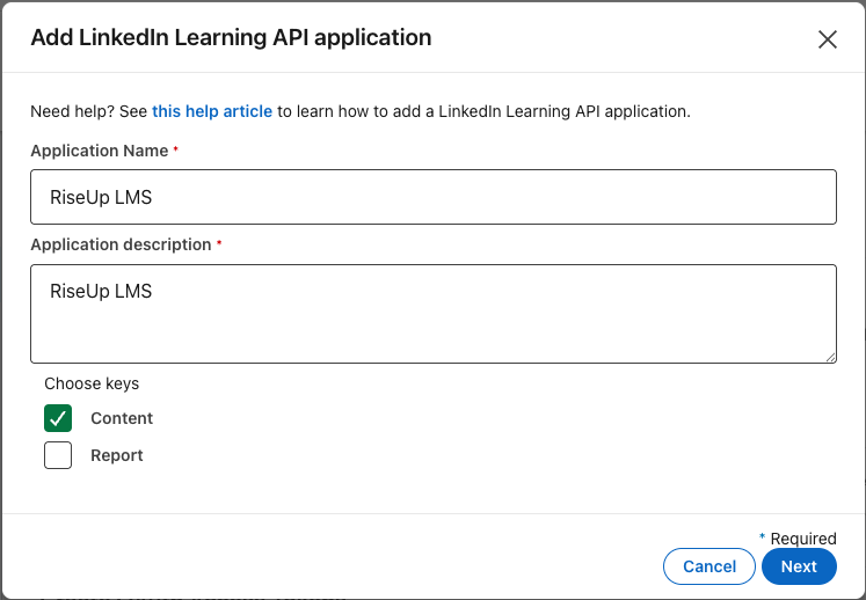 Récupérer les identifiants API