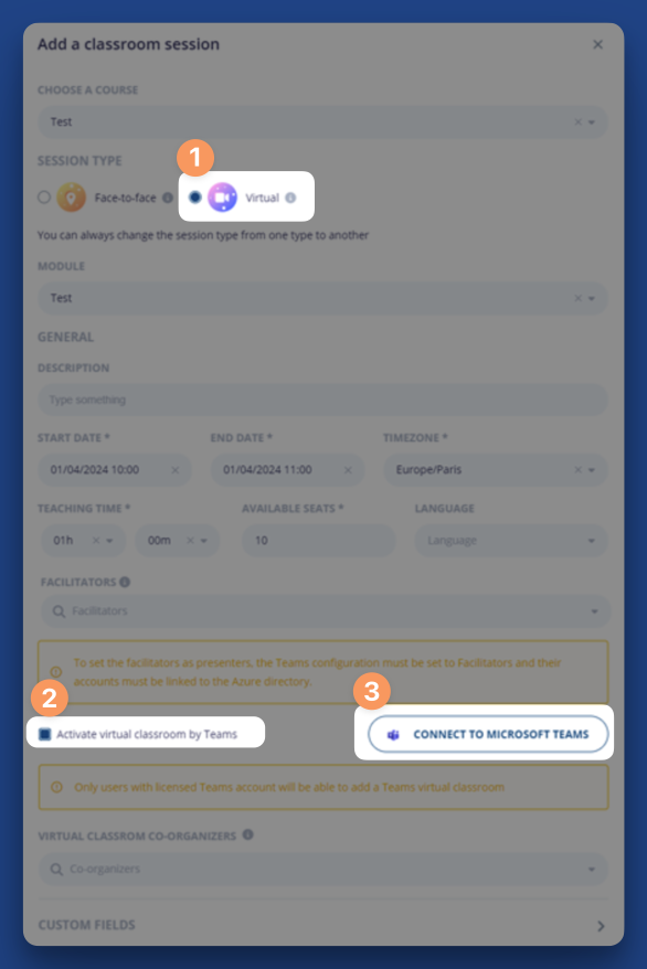 Enable Teams virtual classroom