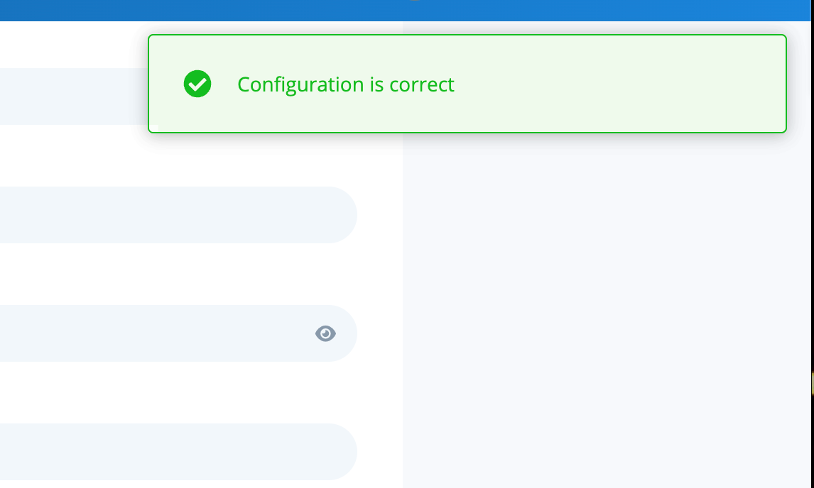 Configuration is correct confirmation